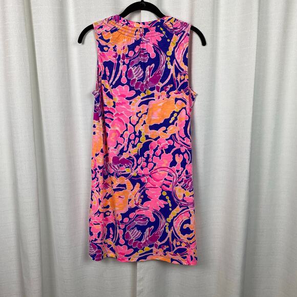 Lilly Pulitzer Blue&Pink Lobster Shrimp Essie Shift Mini Dress Sz.S - Picture 9 of 13